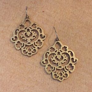 Lucky brand gold brass color earrings